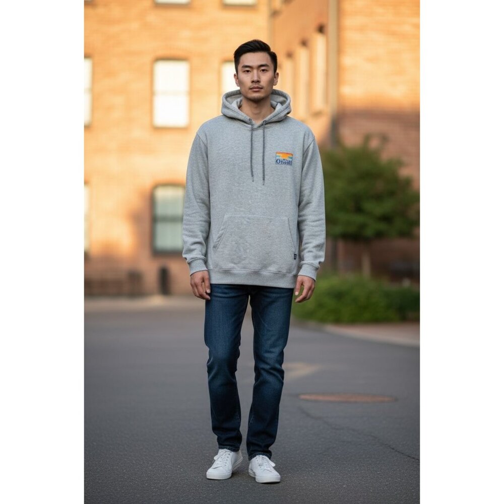 O’Neill Sundown Hoodie Heather Gray Men's Sweater LARGE